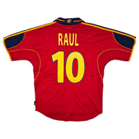 2000/02 Spain Home Football Shirt (M) Adidas #10 Raul - Football Finery - FF204110