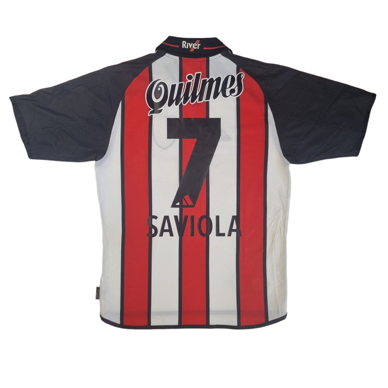 2001/02 River Plate Away Football Shirt (M) Adidas #7 Saviola - Football Finery - FF202577