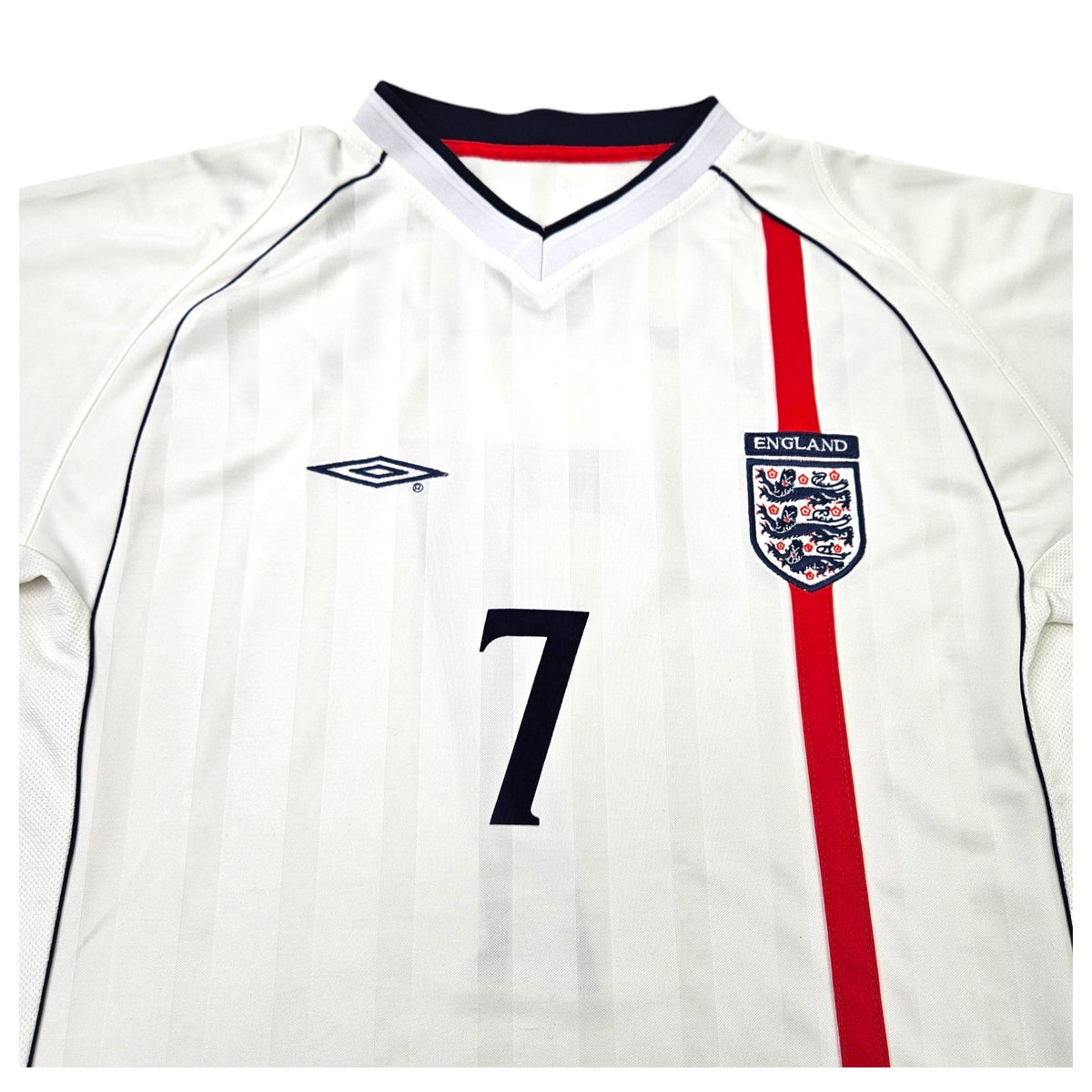 2001/03 England Home Football Shirt (L) Umbro #7 Beckham - Football Finery - FF203506