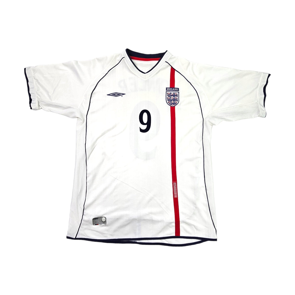 2001/03 England Home Football Shirt (L) Umbro #9 Fowler - Football Finery - FF203415