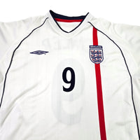 2001/03 England Home Football Shirt (L) Umbro #9 Fowler - Football Finery - FF203415