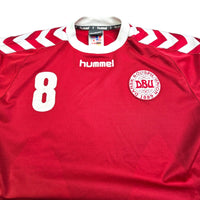 2002/03 Denmark Home Football Shirt (L) Hummel #8 (Grønkjær) - Football Finery - FF203496