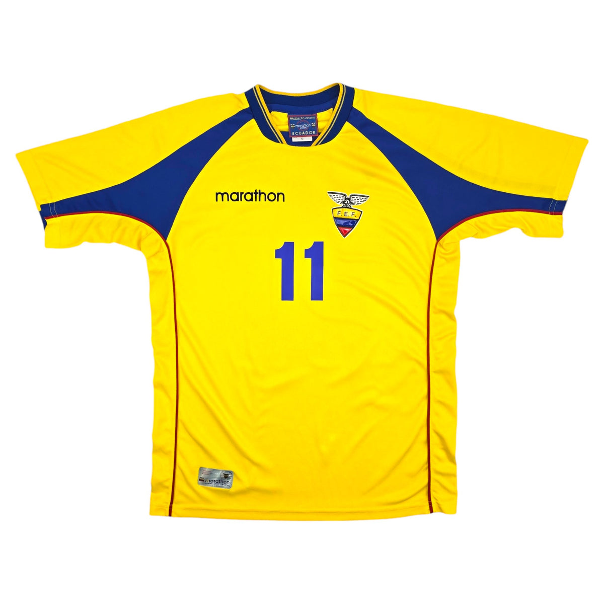 2002/03 Ecuador Home Football Shirt (M) Marathon #11 Delgado - Football Finery - FF204326