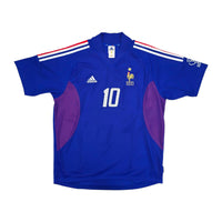 2002/03 France Home Football Shirt (L) Adidas #10 Zidane - Football Finery - FF203877