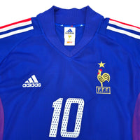 2002/03 France Home Football Shirt (L) Adidas #10 Zidane - Football Finery - FF203877