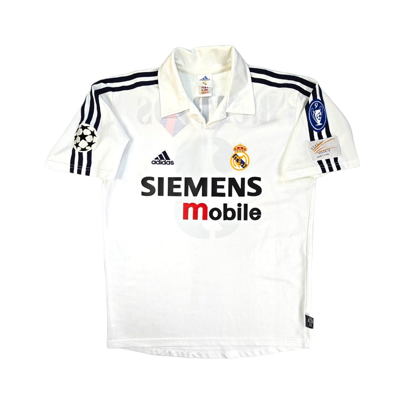 2002/03 Real Madrid Home Football Shirt (M) Adidas #3 Carlos (Centenary) - Football Finery - FF203292