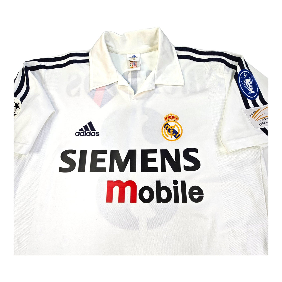 2002/03 Real Madrid Home Football Shirt (M) Adidas #3 Carlos (Centenary) - Football Finery - FF203292