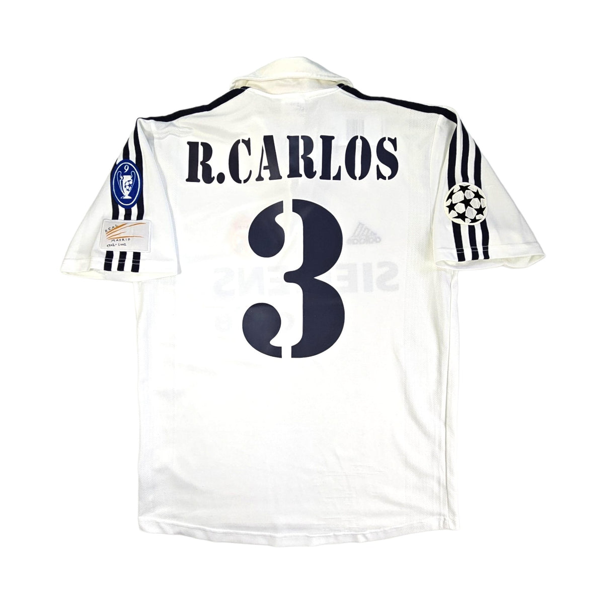 2002/03 Real Madrid Home Football Shirt (M) Adidas #3 Carlos (Centenary) - Football Finery - FF203292