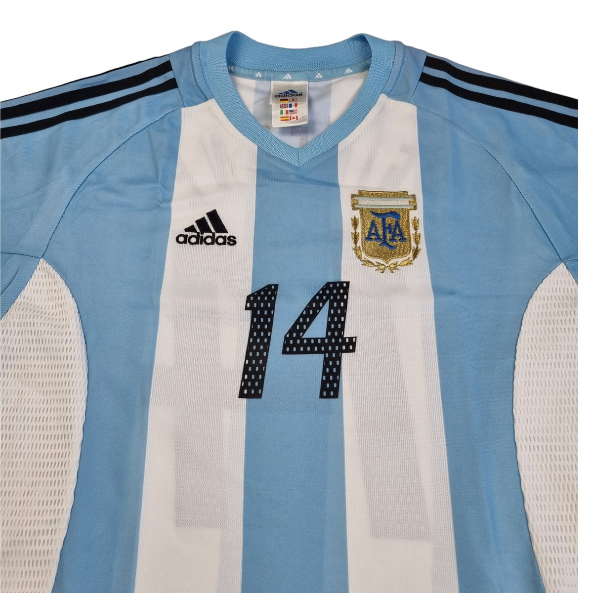 2002/04 Argentina Home Football Shirt (L) Adidas #14 Simeone - Football Finery - FF202798