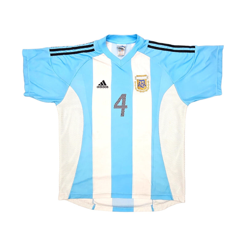 2002/04 Argentina Home Football Shirt (M) Adidas #4 Pochettino - Football Finery - FF203803