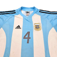 2002/04 Argentina Home Football Shirt (M) Adidas #4 Pochettino - Football Finery - FF203803