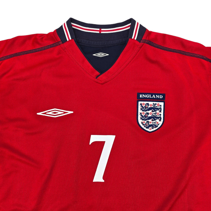 2002/04 England Away Football Shirt (L) Umbro #7 Beckham - Football Finery - FF203801