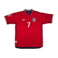 2002/04 England Away Football Shirt (L) Umbro #7 Beckham - Football Finery - FF203801