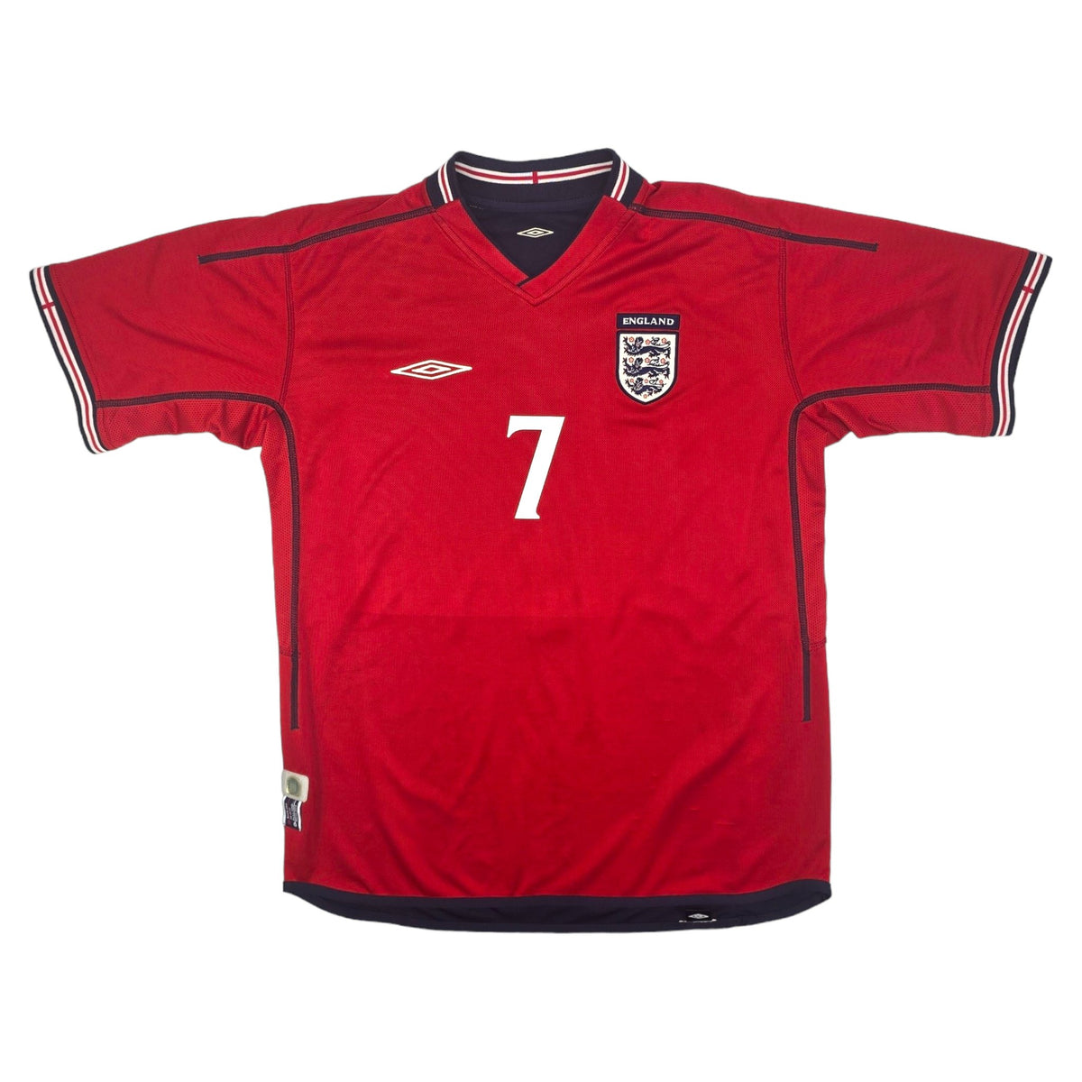 2002/04 England Away Football Shirt (M) Umbro #7 Beckham - Football Finery - FF204096