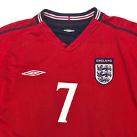 2002/04 England Away Football Shirt (XL) Umbro #7 Beckham - Football Finery - FF202536