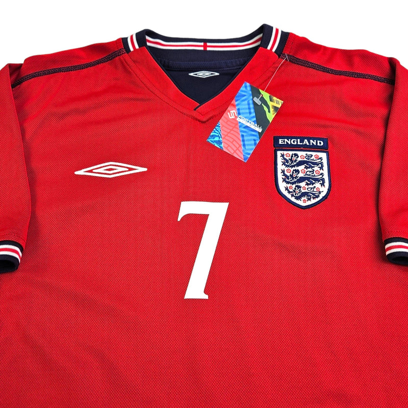 2002/04 England Away Football Shirt (XL) Umbro #7 Beckham - Football Finery - FF203634