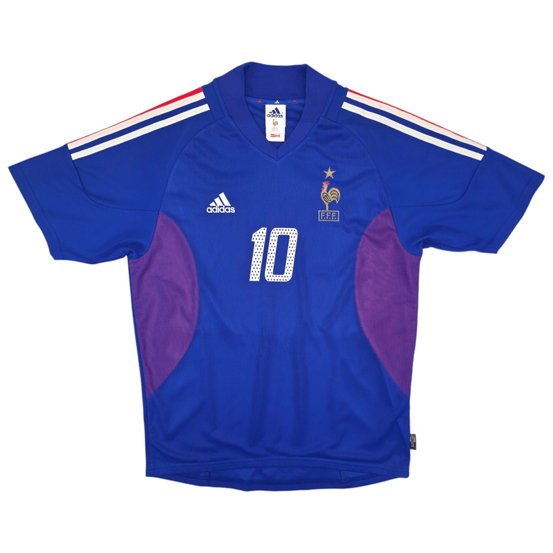 2002/04 France Home Football Shirt (L) Adidas #10 Zidane - Football Finery - FF204590