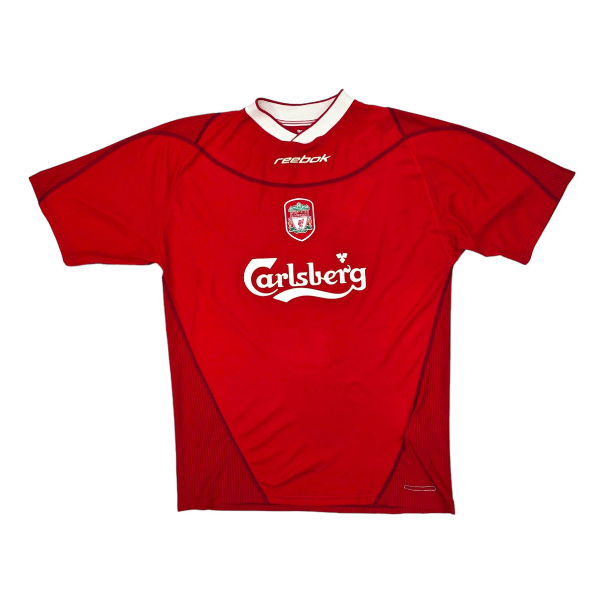 2002/04 Liverpool Home Football Shirt (M) Reebok #5 Baros - Football Finery - FF203776