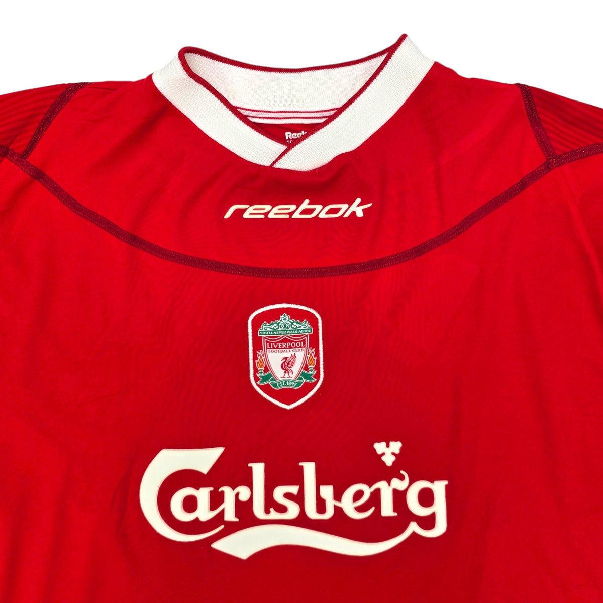 2002/04 Liverpool Home Football Shirt (M) Reebok #5 Baros - Football Finery - FF203776