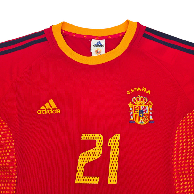 2002/04 Spain Home Football Shirt (L) Adidas #21 Enrique (WC2002) - Football Finery - FF204310