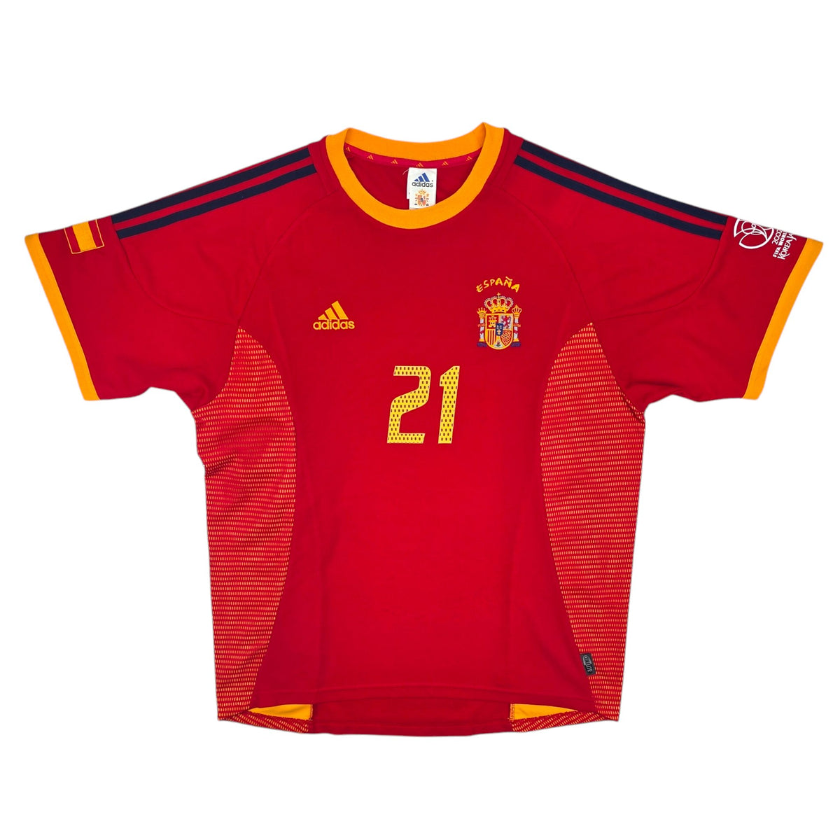 2002/04 Spain Home Football Shirt (L) Adidas #21 Enrique (WC2002) - Football Finery - FF204310