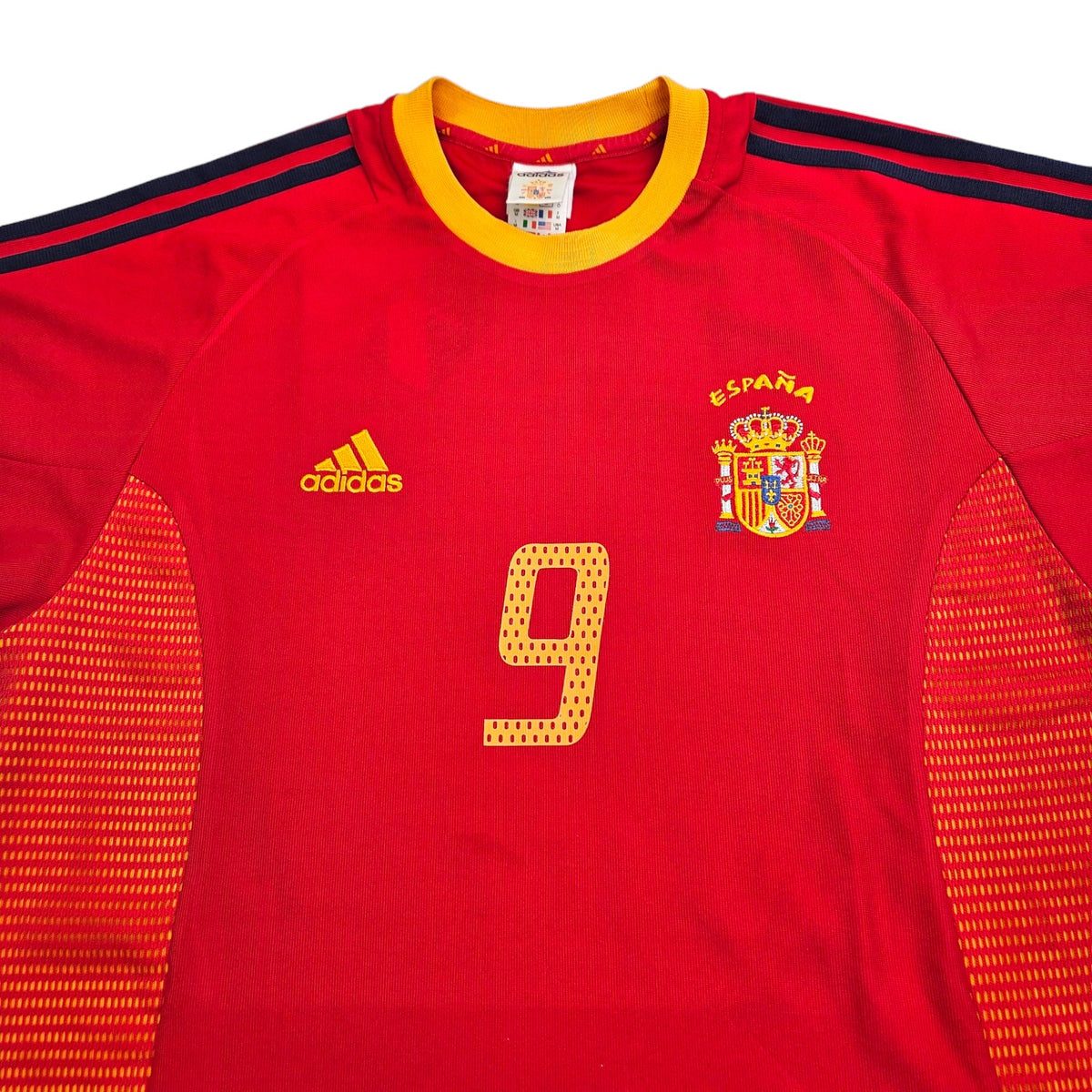 2002/04 Spain Home Football Shirt (M) Adidas # 9 Morientes - Football Finery - FF202776