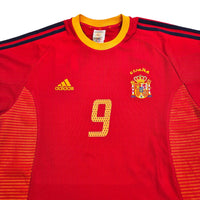 2002/04 Spain Home Football Shirt (M) Adidas # 9 Morientes - Football Finery - FF202776