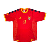 2002/04 Spain Home Football Shirt (M) Adidas # 9 Morientes - Football Finery - FF202776