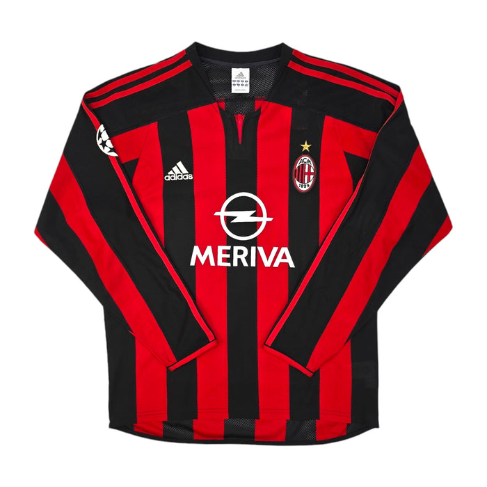 2003/04 AC Milan Home Football Shirt (M) Adidas #7 Shevchenko - Football Finery - FF204240