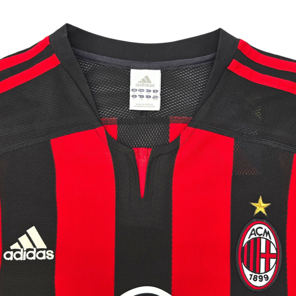 2003/04 AC Milan Home Football Shirt (M) Adidas #7 Shevchenko - Football Finery - FF204240