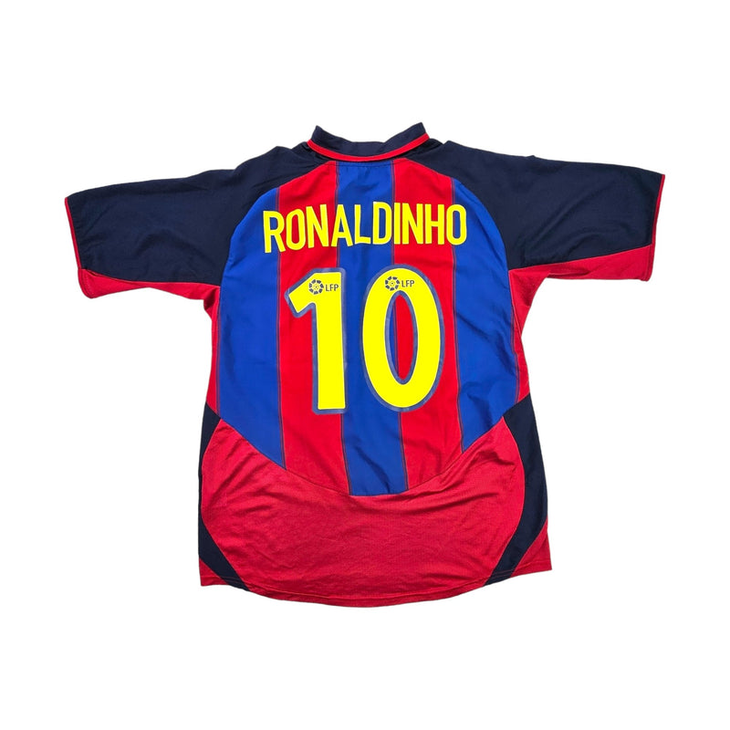 2003/04 Barcelona Home Football Shirt (L) Nike #10 Ronaldinho - Football Finery - FF203439