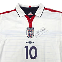 2003/04 England Home Football Shirt (M) Umbro #10 Owen (Signed by player) - Football Finery - FF203910