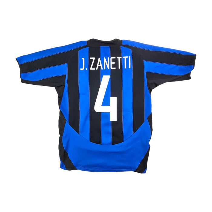 2003/04 Inter Milan Home Football Shirt (M) Nike #4 Zanetti - Football Finery - FF203671