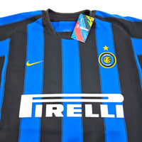 2003/04 Inter Milan Home Football Shirt (M) Nike #4 Zanetti - Football Finery - FF203671