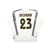 2003/04 Real Madrid Home Football Shirt (M) Adidas #23 Beckham - Football Finery - FF203519