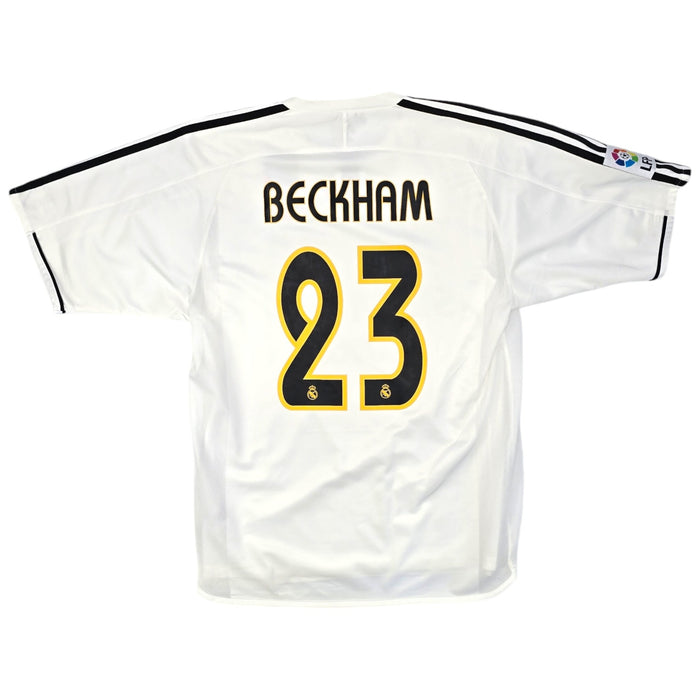 2003/04 Real Madrid Home Football Shirt (M) Adidas #23 Beckham (Player Version) - Football Finery - FF204245