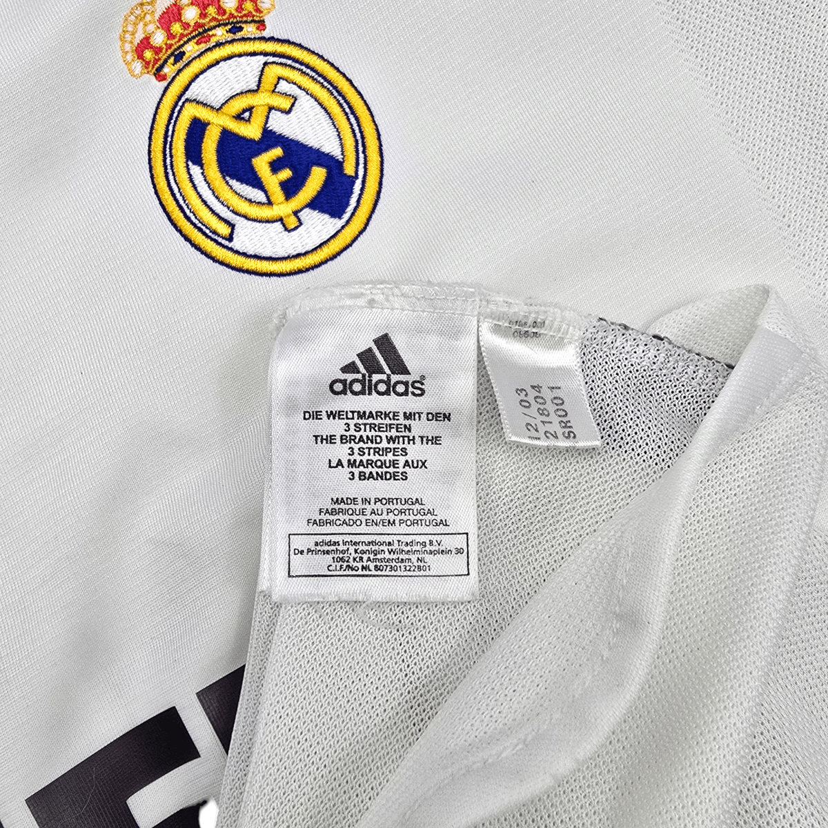 2003/04 Real Madrid Home Football Shirt (XL) Adidas #23 Beckham - Football Finery - FF204485