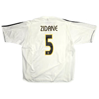 2003/04 Real Madrid Home Football Shirt (XL) Adidas #5 Zidane (Player Version) - Football Finery - FF204019