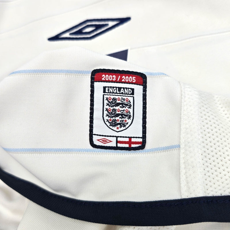 2003/05 England Home Football Shirt (L) Umbro #7 Beckham - Football Finery - FF203914