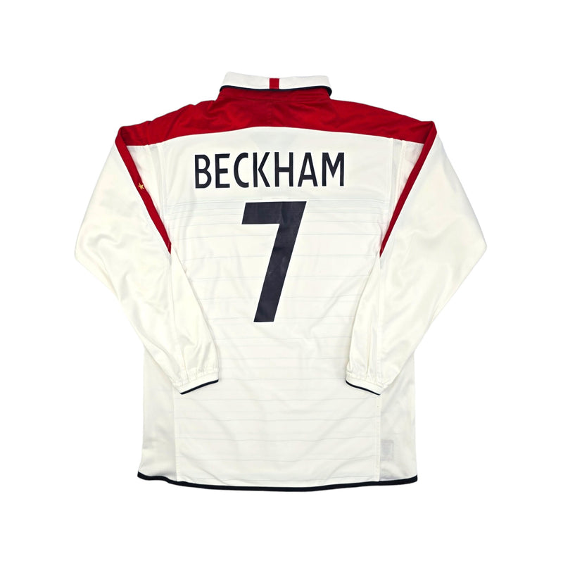 2003/05 England Home Football Shirt (L) Umbro #7 Beckham - Football Finery - FF204089