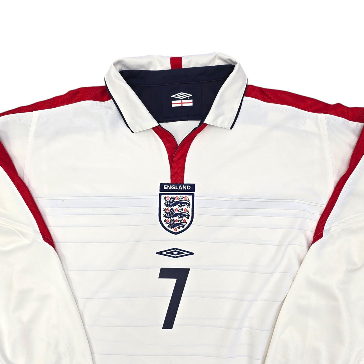 2003/05 England Home Football Shirt (L) Umbro #7 Beckham - Football Finery - FF204089