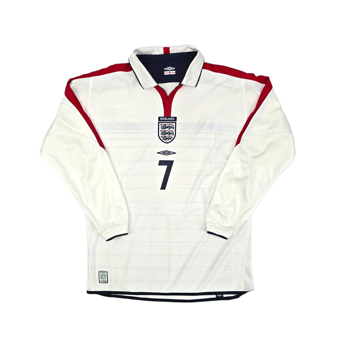 2003/05 England Home Football Shirt (L) Umbro #7 Beckham - Football Finery - FF204089