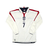 2003/05 England Home Football Shirt (L) Umbro #7 Beckham - Football Finery - FF204089