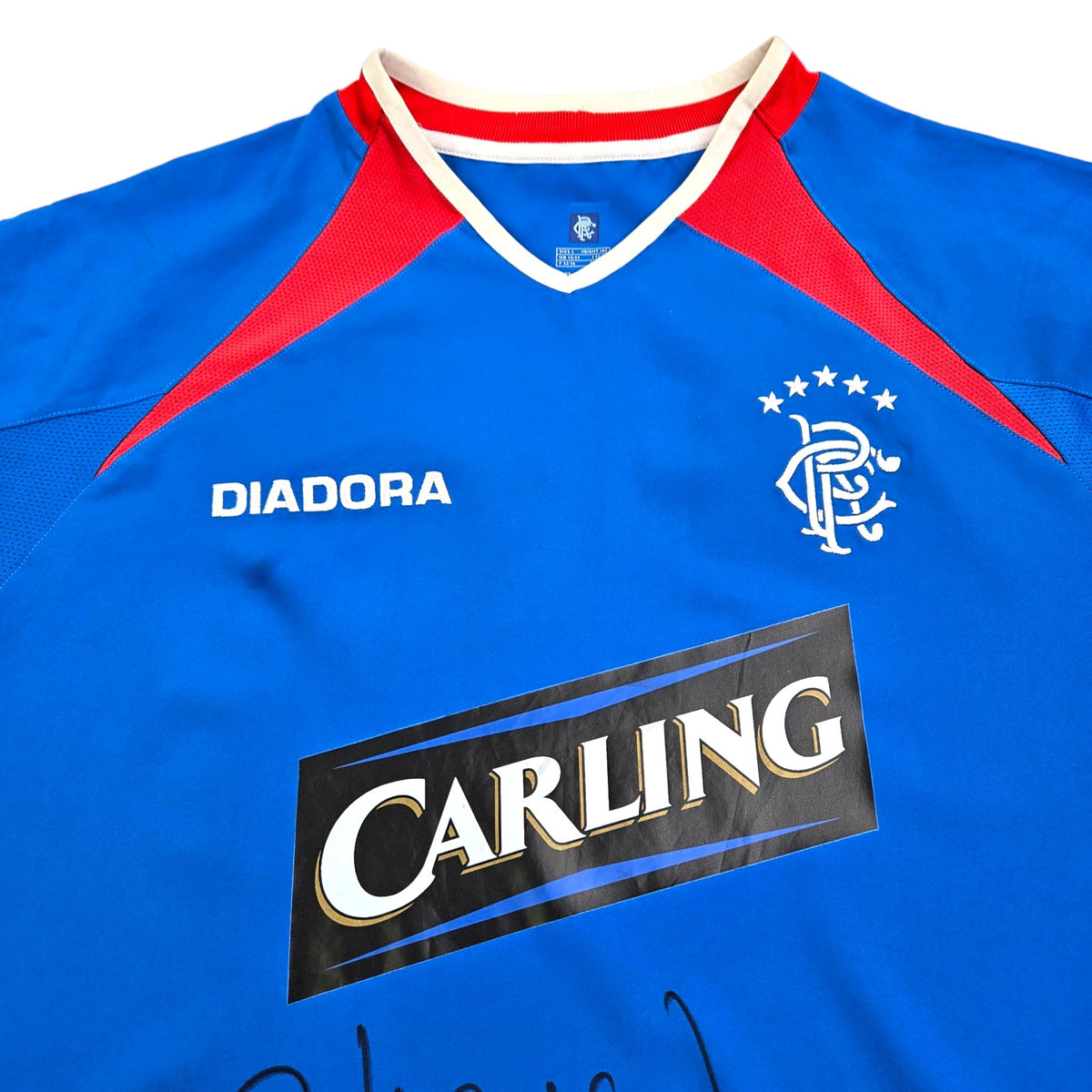 2003/05 Glasgow Rangers Home Football Shirt (M) Diadora Signed - Alex McLeish - Football Finery - FF202991