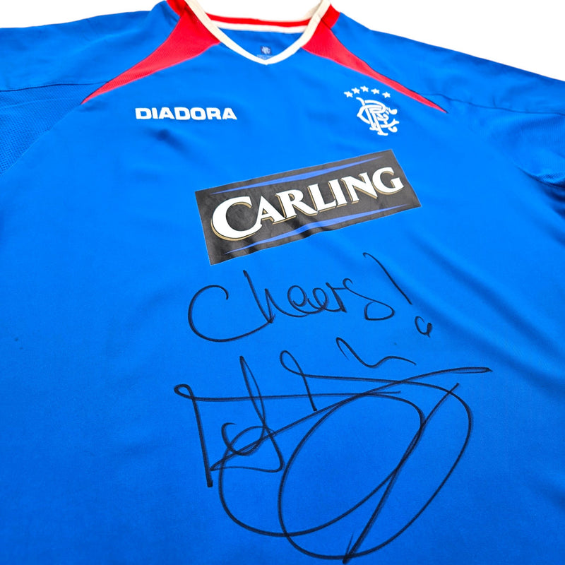 2003/05 Glasgow Rangers Home Football Shirt (M) Diadora Signed - Alex McLeish - Football Finery - FF202991