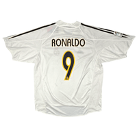 2004/05 Real Madrid Home Football Shirt (L) Adidas #9 Ronaldo - Football Finery - FF204575