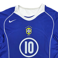 2004/06 Brazil Away Football Shirt (L) Nike #10 Ronaldinho - Football Finery - FF203878