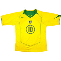 2004/06 Brazil Home Football Shirt (L) Nike #10 Ronaldinho - Football Finery - FF204113