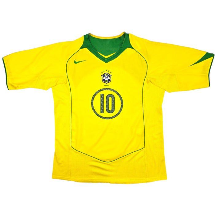 2004/06 Brazil Home Football Shirt (L) Nike #10 Ronaldinho - Football Finery - FF204113