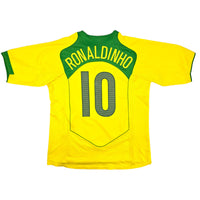 2004/06 Brazil Home Football Shirt (L) Nike #10 Ronaldinho - Football Finery - FF204113